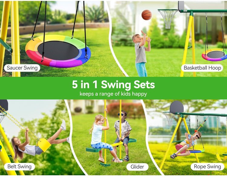 5-in-1 Kids Swing Set