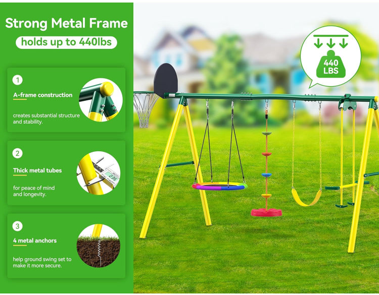 5-in-1 Kids Swing Set