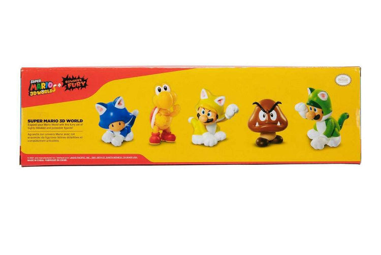 World of Nintendo Super Mario 3d World Mini Figure 5-Pack