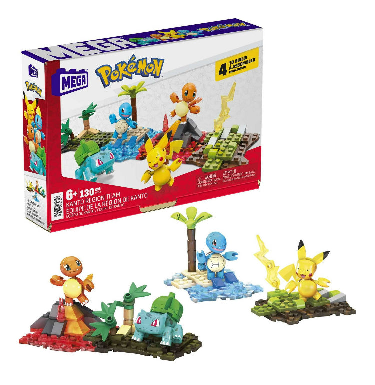 MEGA Pokemon Building Toy Kit Kanto Region Team 4 Figures (130 Pieces)