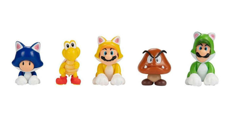 World of Nintendo Super Mario 3d World Mini Figure 5-Pack