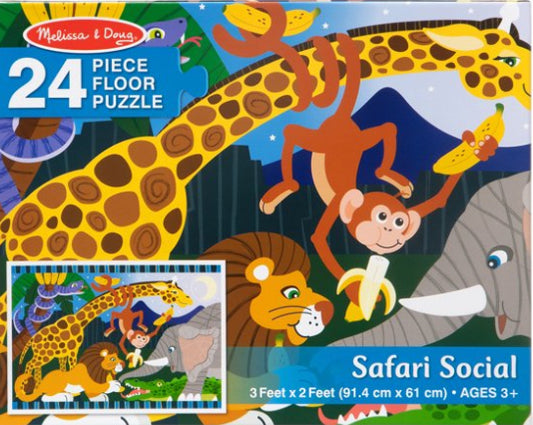 Melissa & Doug Safari Social Jumbo Jigsaw Floor Puzzle (24 pcs, 2 x 3 feet) -