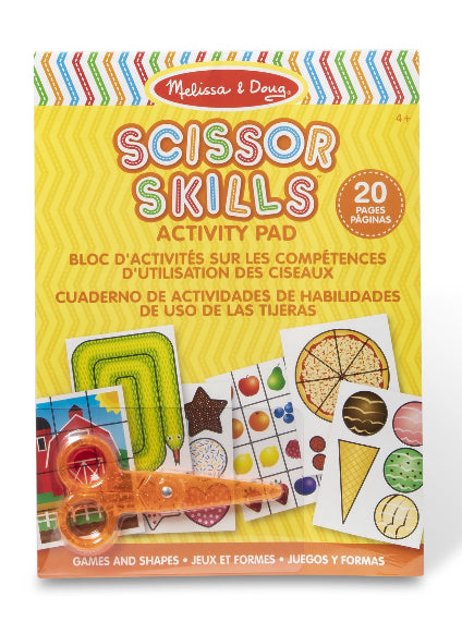 Melissa & Doug Scissor Skills Activity Book With Pair of Child-Safe Scissors (20 Pages) - FSC-Certified Materials