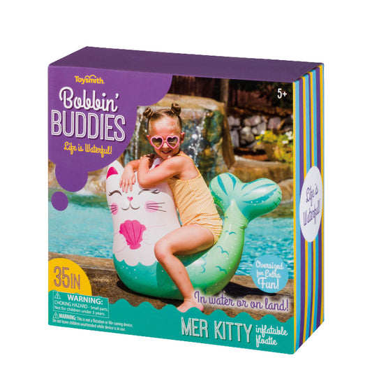 Toysmith Bobbin Buddies Inflatable Floatie - Mer Kitty