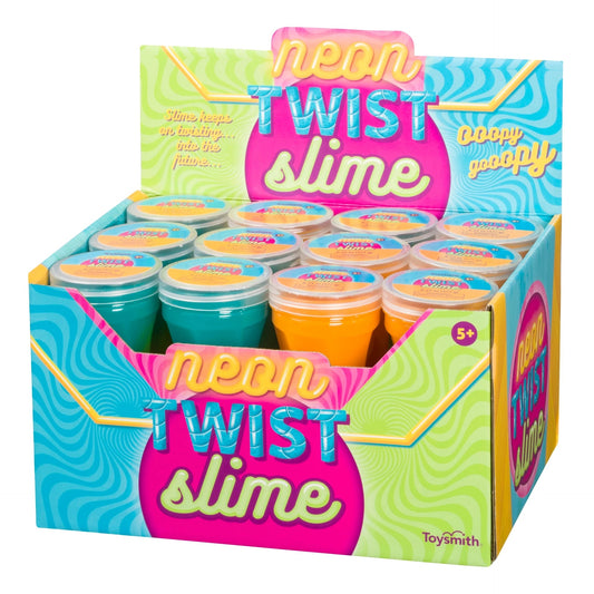 TOYSMITH Neon Twist Slime [PINK/ORANGE or BLUE/GREEN] - El Mercado de Juguetes